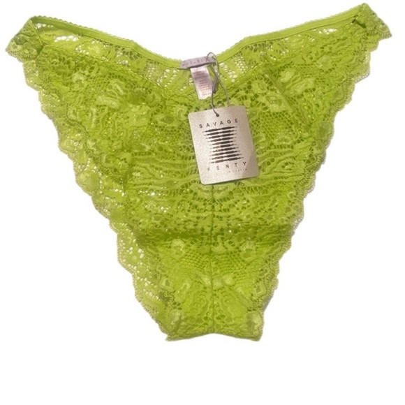 NWT Savage Fenty alien animal midrise yellow Brazilian sexy underwear panty 1X - Picture 2 of 3